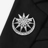 Zinc Alloy Brooch Pin, Moon Star Shape Lapel Badge with Rhinestones Inlaid, Decorative Collar Pin for Sweaters Collars Hats Bags Coats Scarves
