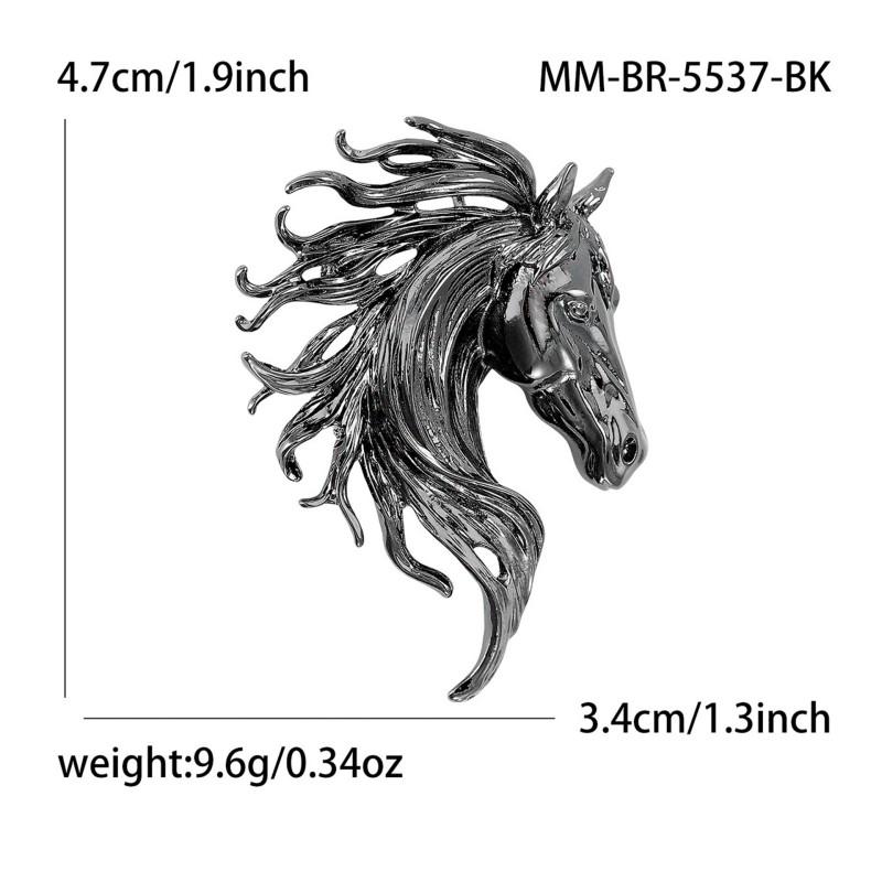 Creative Rhinestone Horse Brooches Party Favors  Animal Lapel Pins Horse Head Brooches  Chinese New Year Couple  Gift
