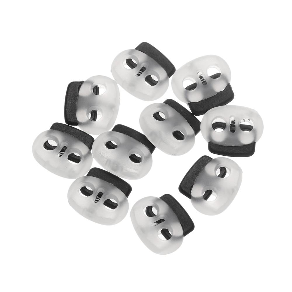 10pcs 18.5*17mm Sportswear Accessories 4mm Hole Apparel Shoelace Button Cord Lock Bean Toggle Clip Plastic Stopper