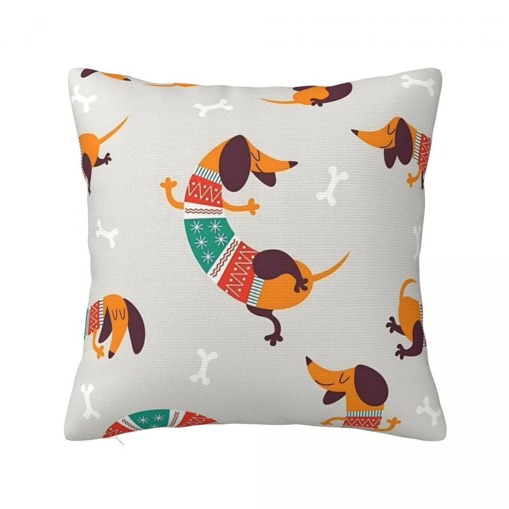 Dachshund Valentines Day Pillow Covers Polyester Home Dogs Animal Cushion Cover Cool Decorative Pillow Cover 4545