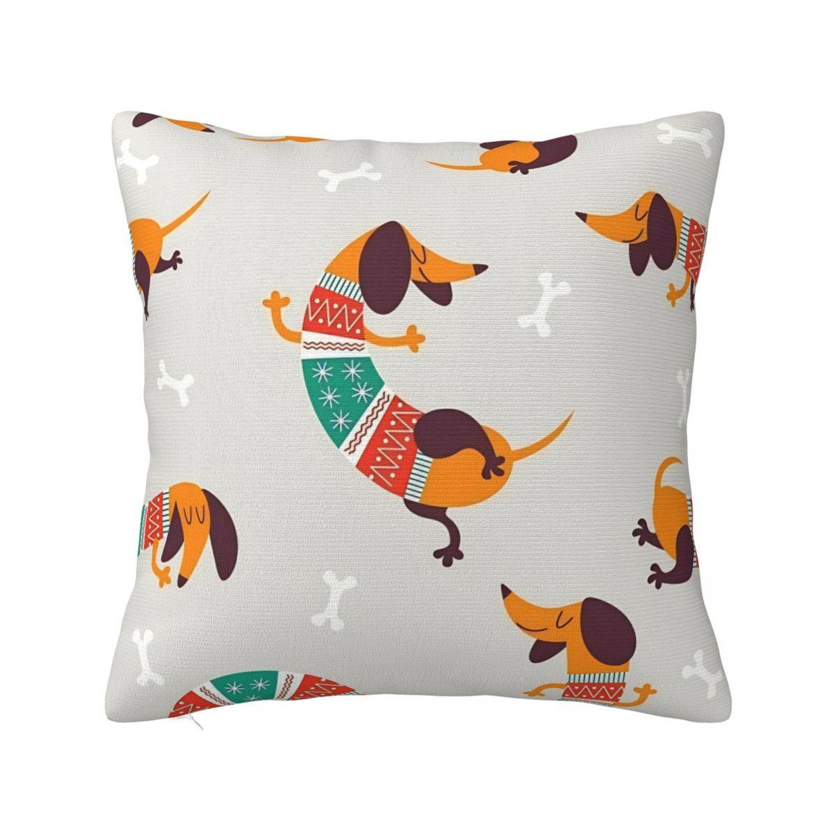 

Dachshund Dog Team Pillowcase Polyester Cushion Cover Decor Wiener Sausage Doxie Pillow Case Cover Home Dropshipping 4545cm 30x30cm 12x12in