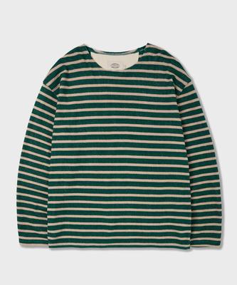 AMFEAST Terry Stripe Long Sleeve T-Shirt Green