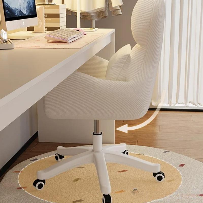 Cute Bedroom & Dorm Study Chair Ergonomic Vanity Chair for Women - Height Adjustable 360° Swivel Desk Chair with Lumbar Support