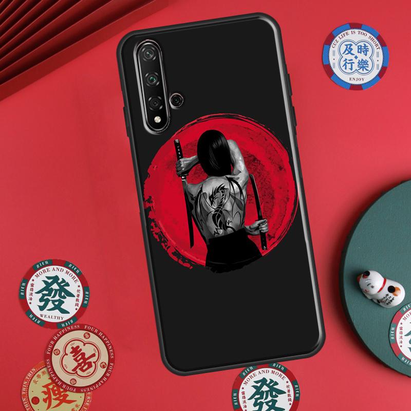 Anime Girl Samurai For Huawei P20 P40 P30 Lite P60 Pro Nova 12s 11i 12i 10 9 SE 5T Y91 Y90 Y60 Y70 Y72 Y61 Case