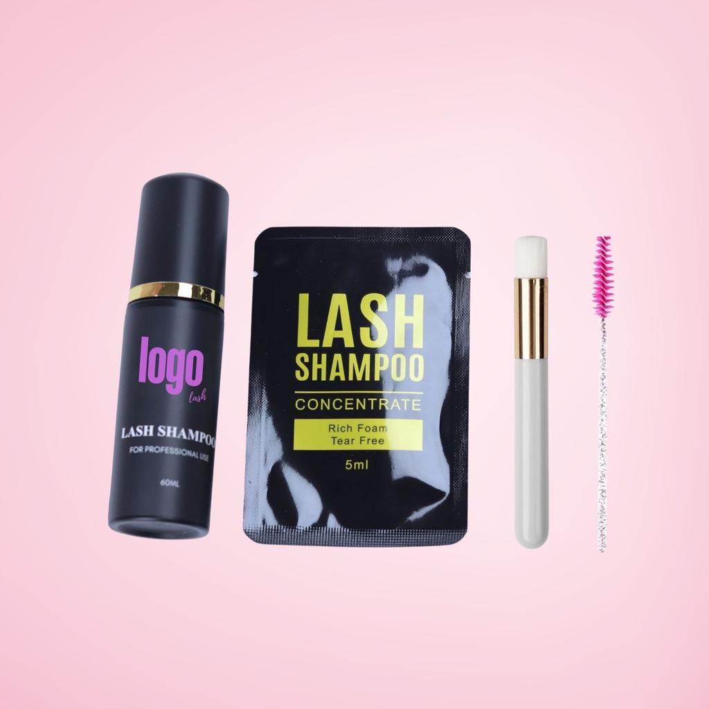 Custom 60ml Lash Shampoo Kit With Logo Private Label Eyelash Shampoo Foam Cleaner Eyelash Extension Shampoo Kit