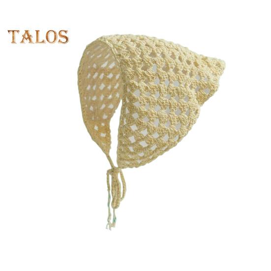 

Платок для девочек во французском стиле в стиле ретро, ​​вязанный крючком, вязаная повязка для волос с цветочным узором, трикотажная ткань, регулируемая повязка на голову H