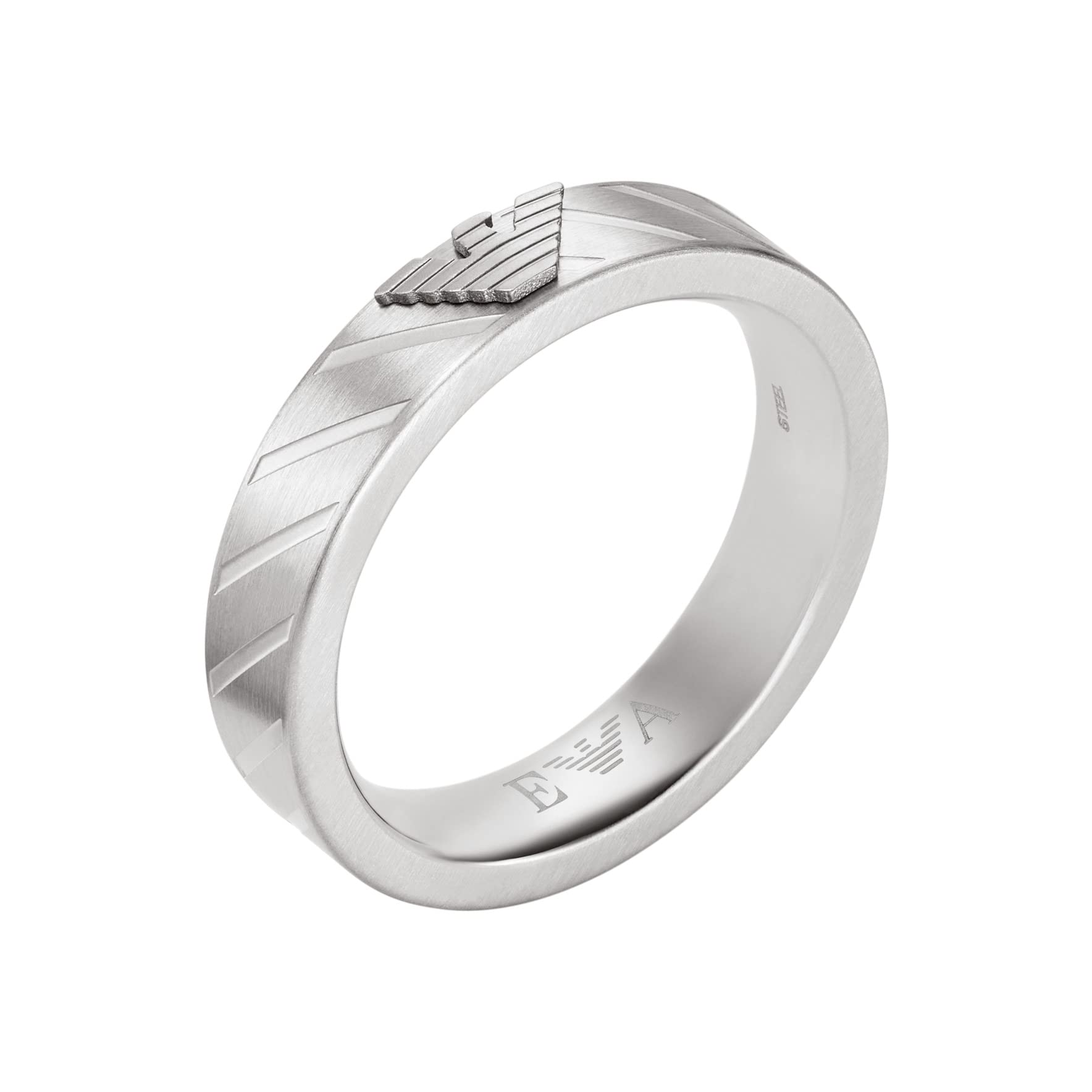 

Emporio Armani Stainless Steel Ring for Stainless No Jewels Men, 11.5, Steel,