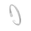 Peace & Joy Heart Sutra White Copper Silver Plated Retro Open Bracelet for Girlfriend
