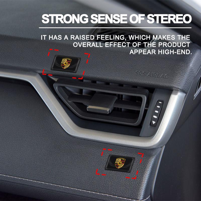 2/5/10Pcs Carbon Fiber Steering Wheel Car Logo Emblem 3D Stickers For Porsche Boxster Cayenne Panamera Macan Cayman 911 918 996 917 991