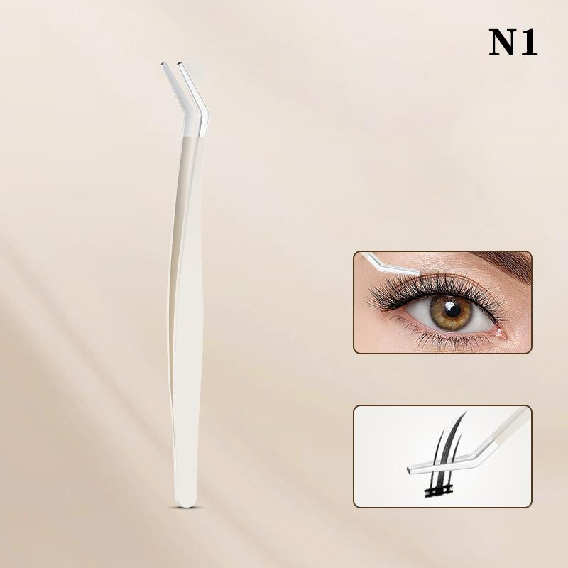 Multifunctional Tweezers Stainless Steel Eyelash Tweezers Grafting False Eyelash Patches False Eyelash Aids Portable Tweezers