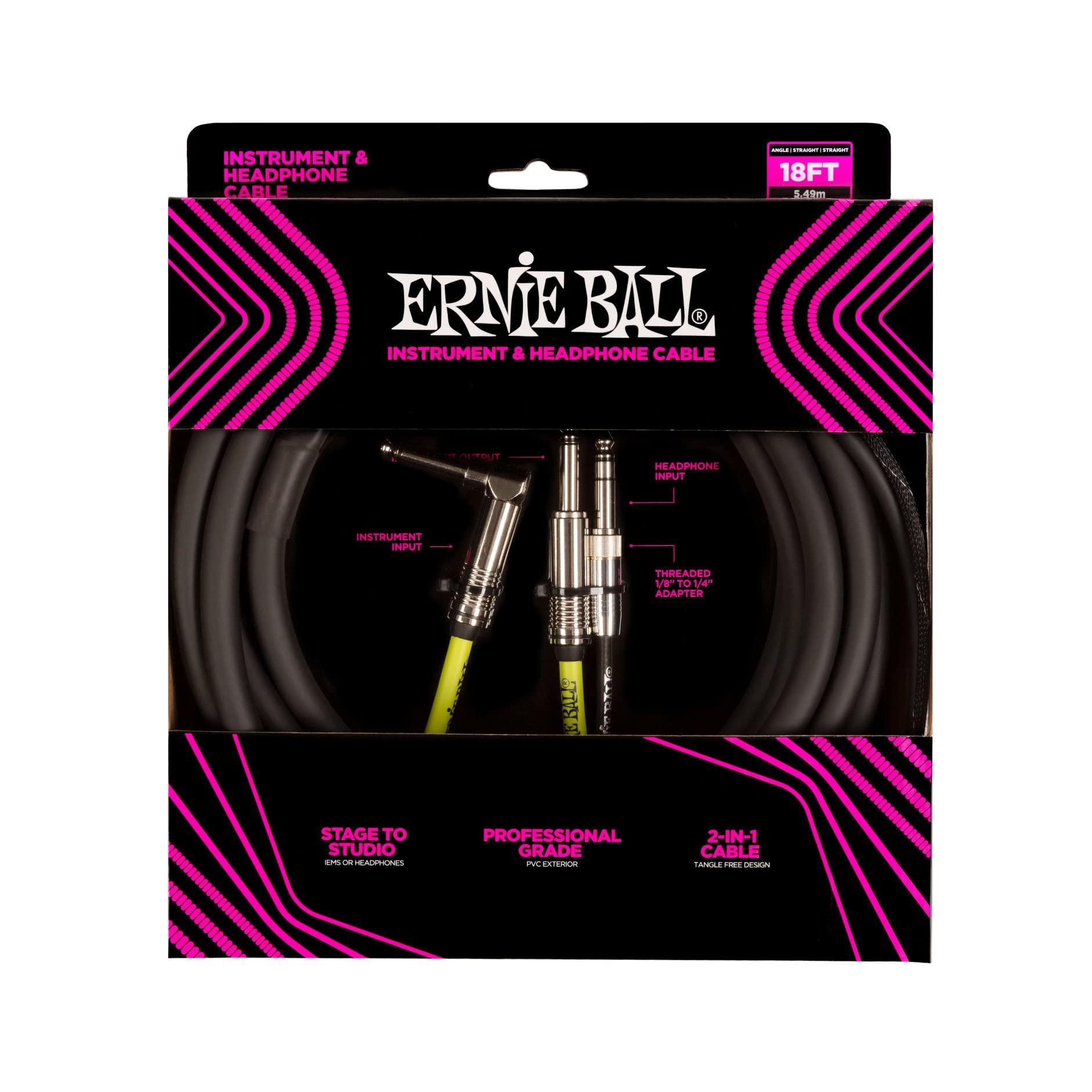 

Genuine Ernie Ball 6411 Instrument and Headphone Cable, 18 feet (5.49m)
