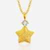 Brushed Star Zircon Pendant Necklace: Elegant Summer Clavicle Chain for Women