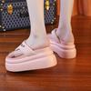 Women Clip Toe Chunky Platform Slippers for Summer 7.5CM Wedge Heels Flip Flops Woman Black Slip-On Thick Bottom Sandals Laides