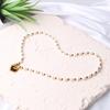 Bien Vetu 4Mm Freshwater Pearl Heart Pendant Open Toggle Necklace