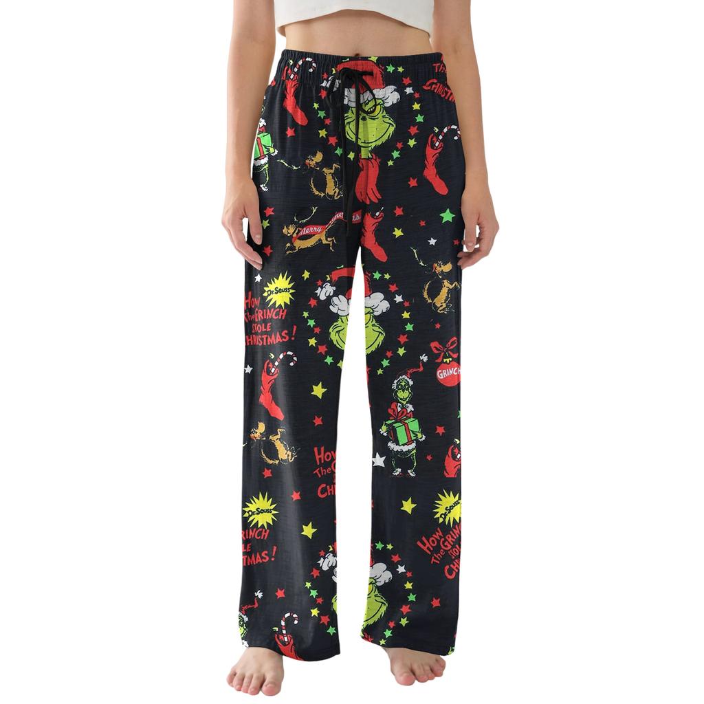 Damen Pyjamahose Leicht Lässig Bequem Palazzo-Hose Nachtwäsche Loungewear Unterteile Mit Taschen