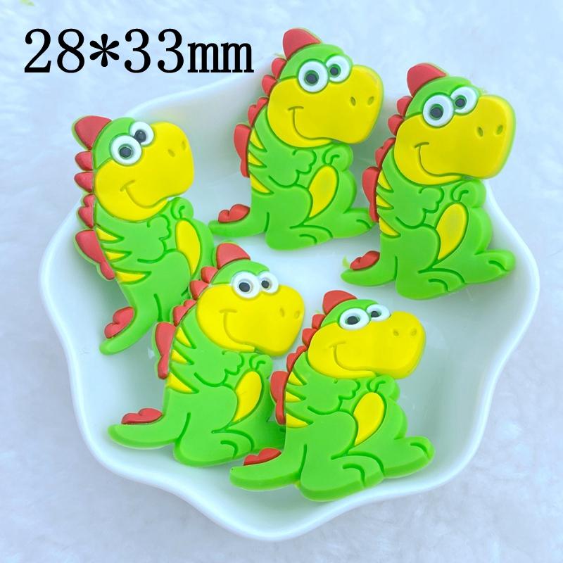 10pcs New Cute Cartoon Little Dinosaur Series PVC Flexible Glue Flat Back DIY Scrapbook Embellishment Phone Craft Decoration