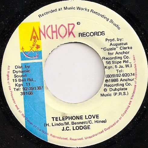 

7inch Record JC LODGE - Telephone Love NONE Anchor Records 1988 Jamaica Reggae, Ska & Dub Used