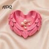 Delicate Relief Jewelry Tray 3D Printed Heart Shaped Tray Wing Girlish Organizer