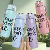 1PC Please Dont Die Bonsai Art 750ml Color Plastic Sports Water Bottle Leakproof Flip Straw Lid Suitable for Sports Office Home Use