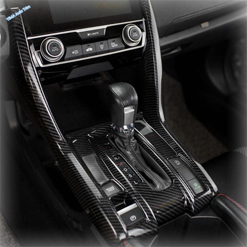 Fit For Honda Civic 2016 - LHD Car Transmission Shift Gear Box Decoration Stripes Frame Cover Trim ABS Interior Accessories