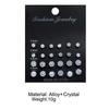 12 Pairs White Shiny Wedding Stud Earrings Set | CZ Cubic Zirconia Unisex Hypoallergenic Jewelry