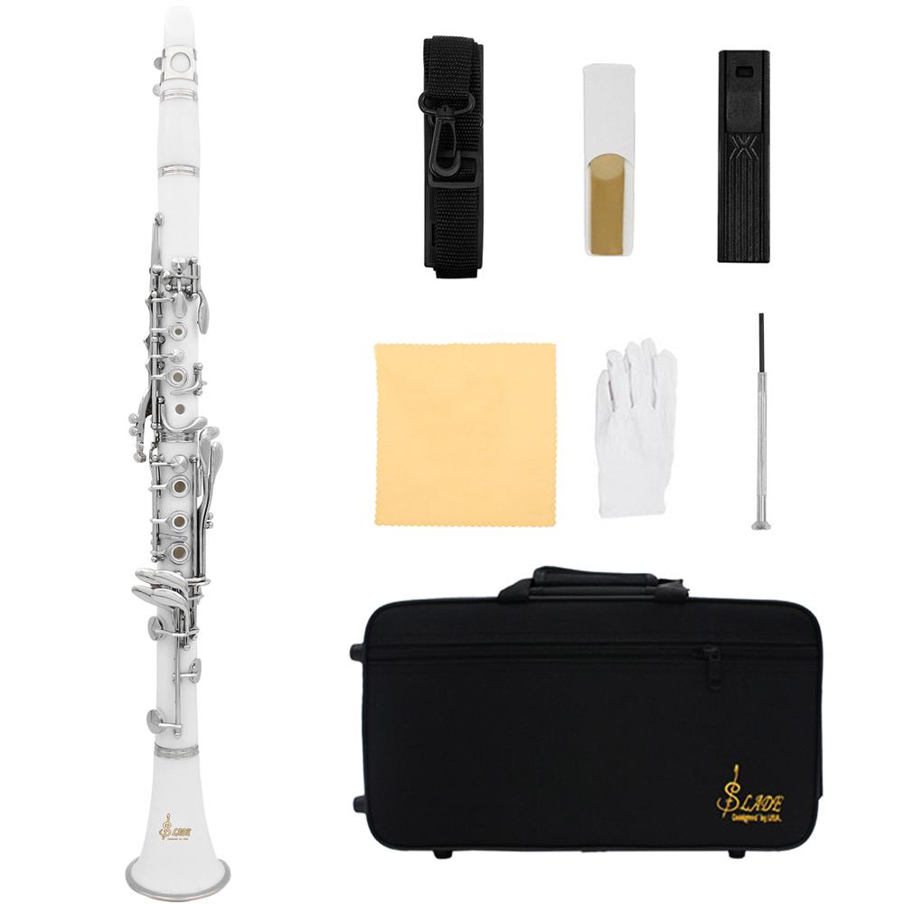 SLADE Bb Clarinet 17 Keys Bakelite Wooden Professional Woodwind Instrument Colorful Clarinette With Box Accessories Parts
