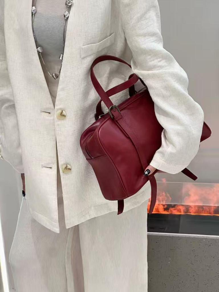 Korean Style 2025 Simple Large Capacity Underarm Handbag, Vegetable-Tanned Leather