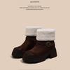 Snow Boots Women's New Winter Velvet Thickened Women's Shoes Thick Sole Heightened Cotton Shoes Tide