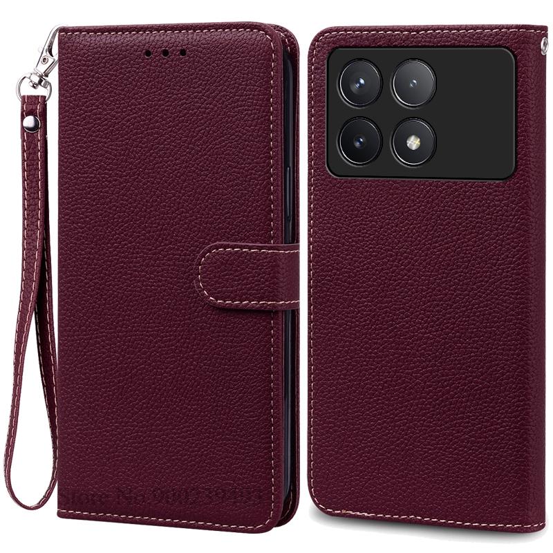 Pouzdro F6 Pro pro POCO F6 Pro Pouzdro Silikonová peněženka Kožené vyklápěcí pouzdro pro Xiaomi Poco F6 Pro 5G Pouzdro Knižní obal Fundas