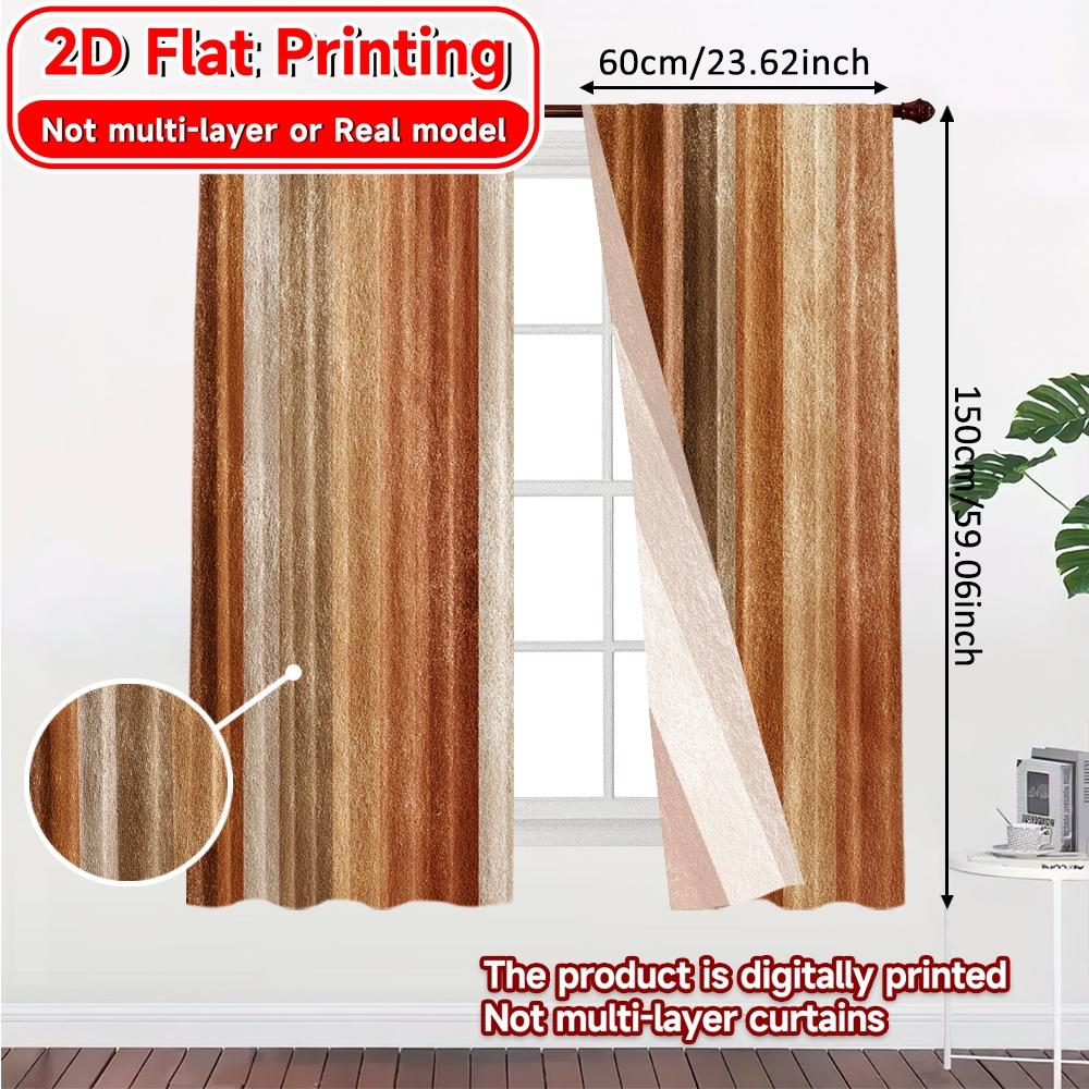 Set Of 2 Flat Printing Curtain Symphony Chic Creative Curtains Polyester Easy Install Decorations Decorative