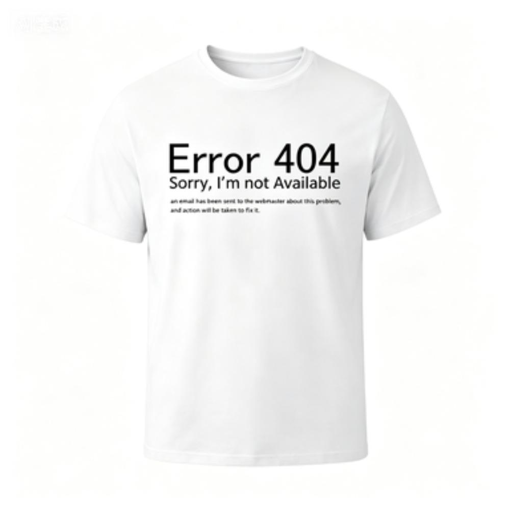 T-Shirt für Unisex 404 Fehler Coding Geek Programmierer Tee Tops Rundhals Kurzarm Mode T-Shirt Kleidung Lässig Basic T-Shirts