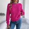 HNXC Autumn and Winter Casual Color-blocking Braided Long-sleeved Pullover Sweater for Women