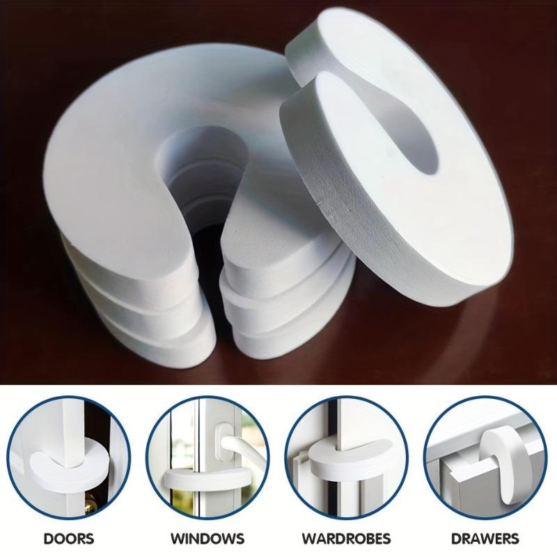 Natawa White Soft Foam Door Finger Pinch Guards Slam Stopper & Safety Protector, Prevents Injuries And Keeps Pets Safe