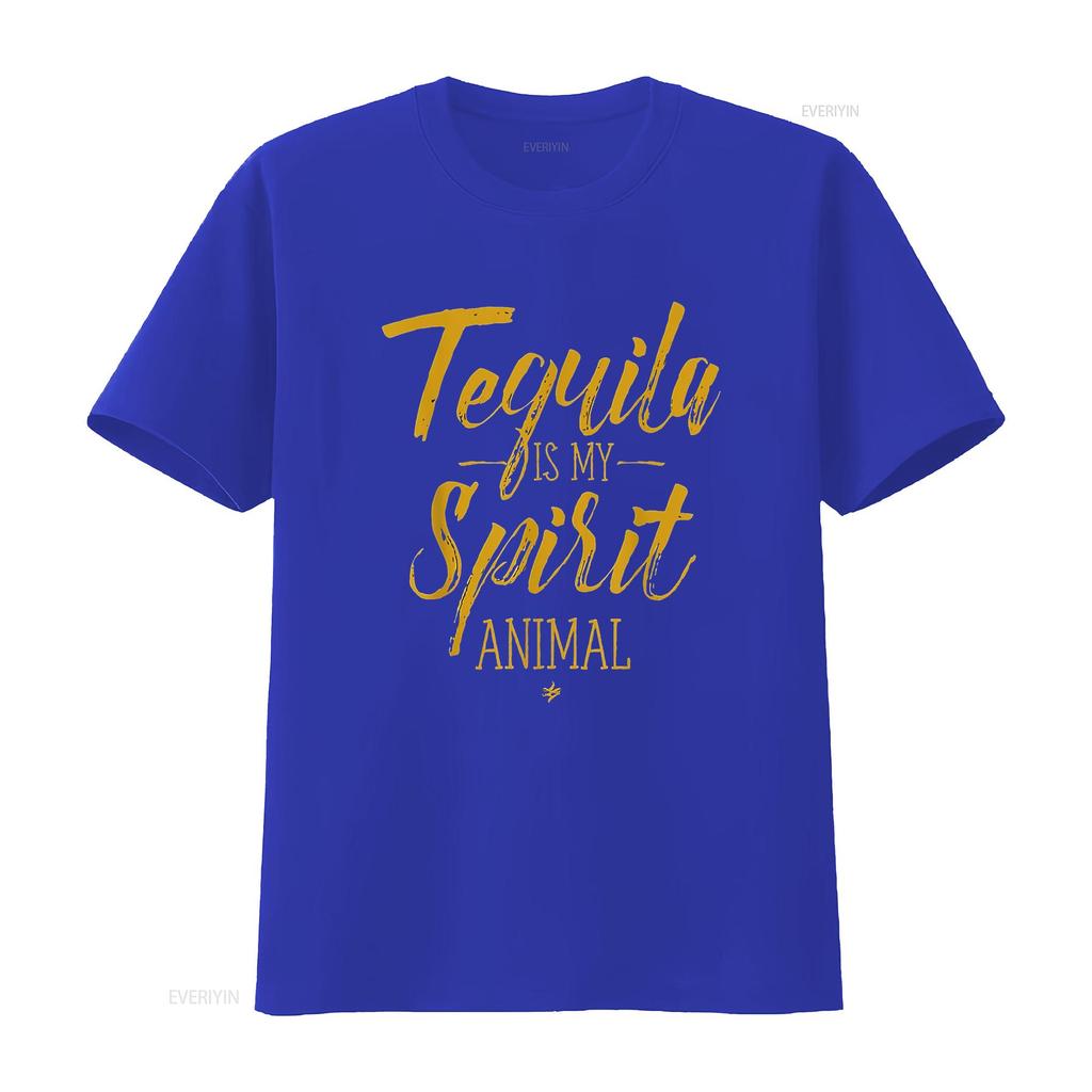 Womens Tequila Is My Spirit Animal T Shirt Black 2XL vintage Washed Breathable Slightly Versatile streetwear Stylish fashion