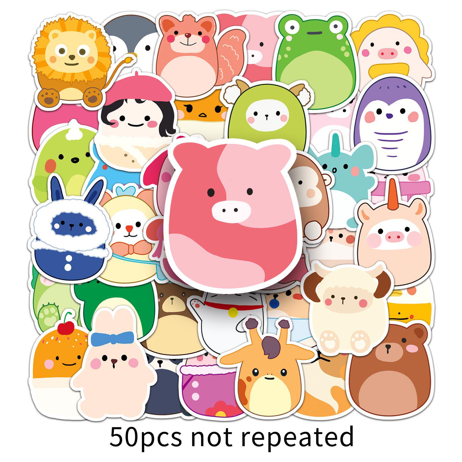 50 Cute Animal Cartoon Stickers - Waterproof Journal Decoration