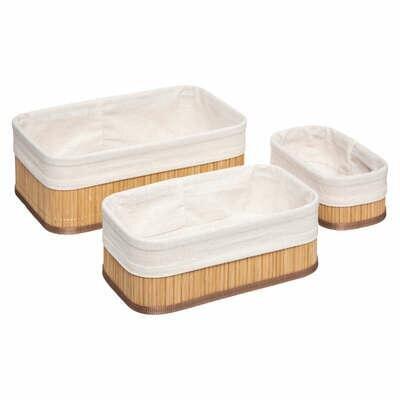 Set Of 3 Bamboo Vannerie Baskets, Various Sizes