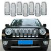 7pcs Front Grille Grill Mesh Ert Trim Cover for 2011-2016 Jeep Patriot Chrome