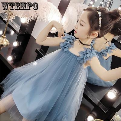 Girls' Dress Summer Dress Korean Baby's Stylish Dress Girls' Fluffy Gauze Princess Dress
