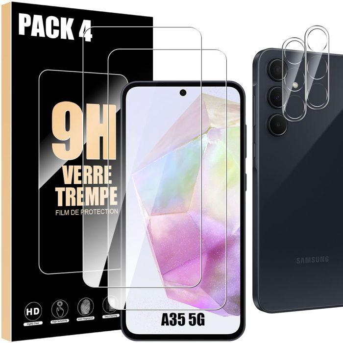 Film de protection - Samsung - Galaxy A35 5G - 2 verres trempés - Résistance 9H - Transparent