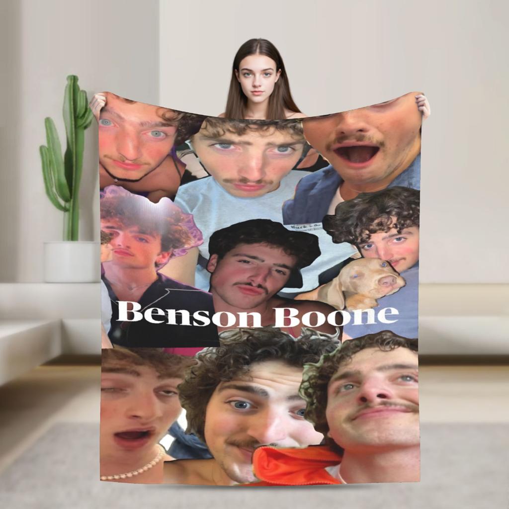 Benson Boone American Singer Blankets Warm Soft Plush Bedding Throws For Couch Bed Airplane Travel Flannel Bedspread Bed Cover