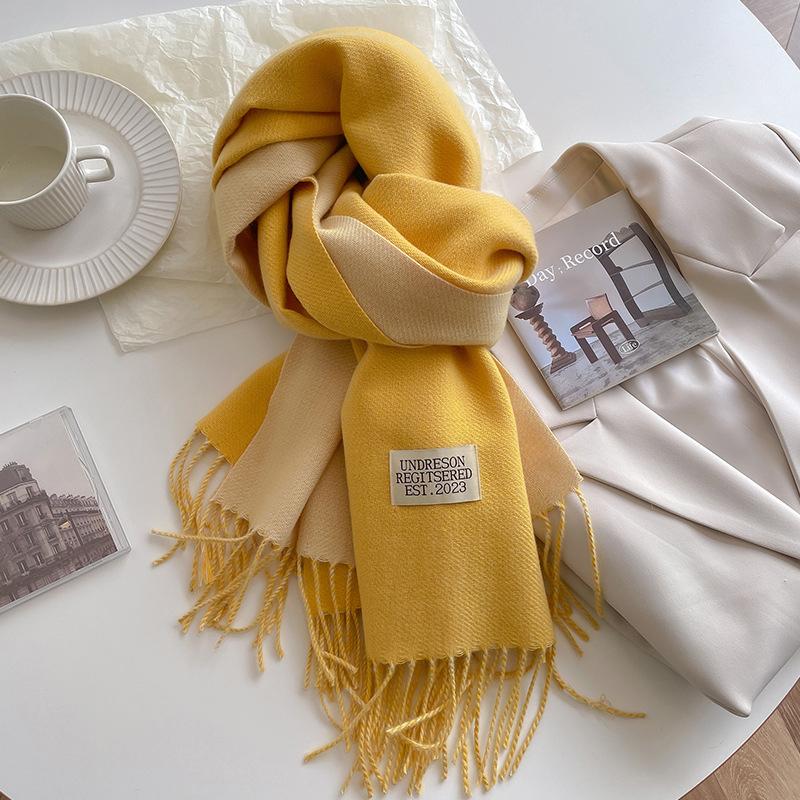 31Colors Fashion Cashmere Scarf for Women Warm Winter Solid Color Double Sided Wraps Neckerchief Poncho Echarpe Pashmina Stoles