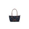 New Lee PU, Textile Mixture Tote Handbag, Shoulder Bag Women's Dark Blue & Brown/Light Blue & White LE250248M