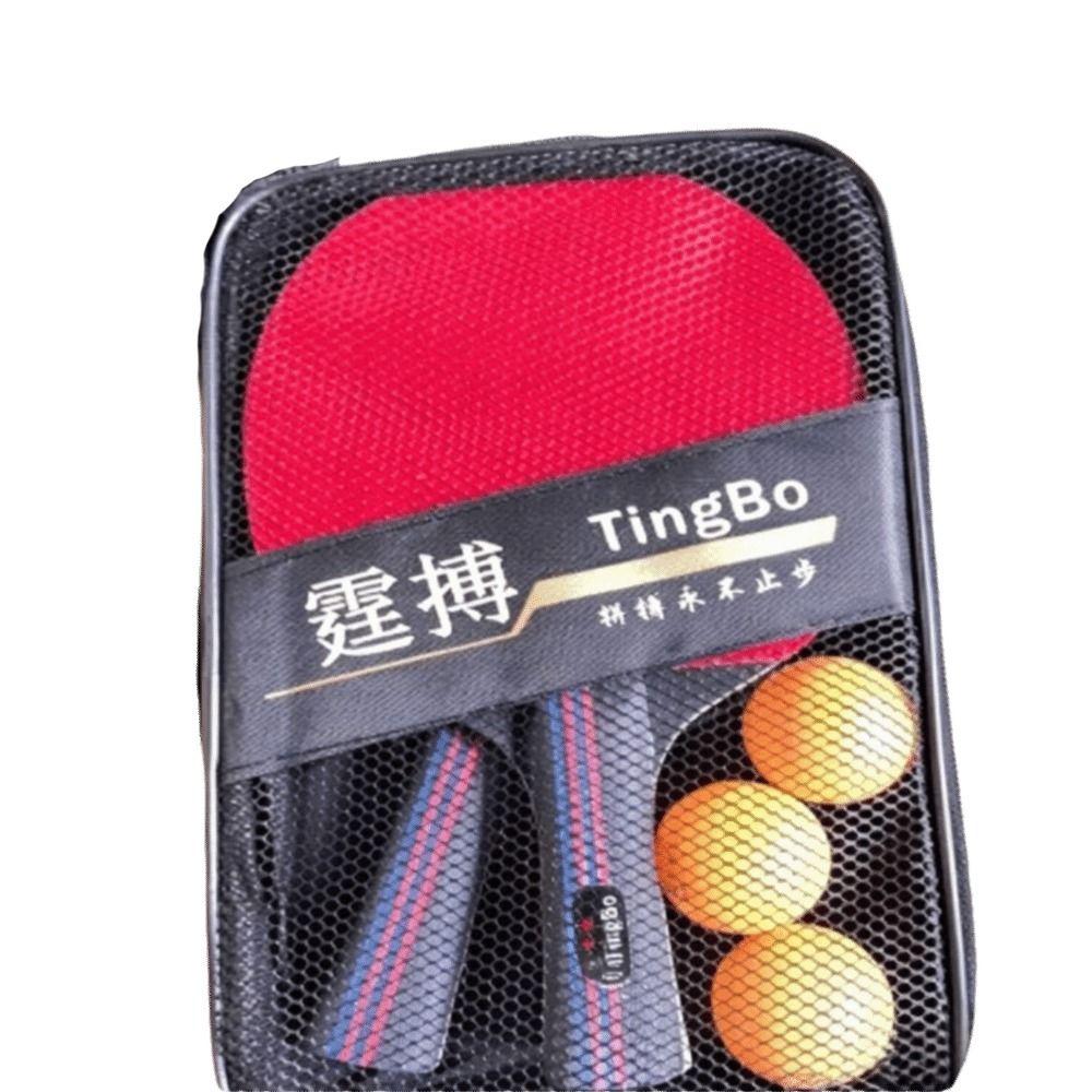 6PCS Poplar Wood Table Tennis Paddle Set Black Red Ping Pong Paddles Indoor Outdoor
