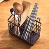 Hanging Kitchen Cutlery Holder Sink Caddie Cutlery Drainer Stainless Steel Kitchen Caddie Spoon and Fork Chopstick Organizer