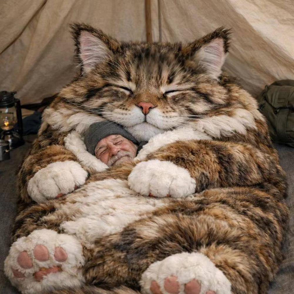 175cm Adults Plush Envelope Sleeping Bag Dog Monkey Slumber Bag Home Travel Camping Cold Weather Men Women Plush Animal Nap Mat