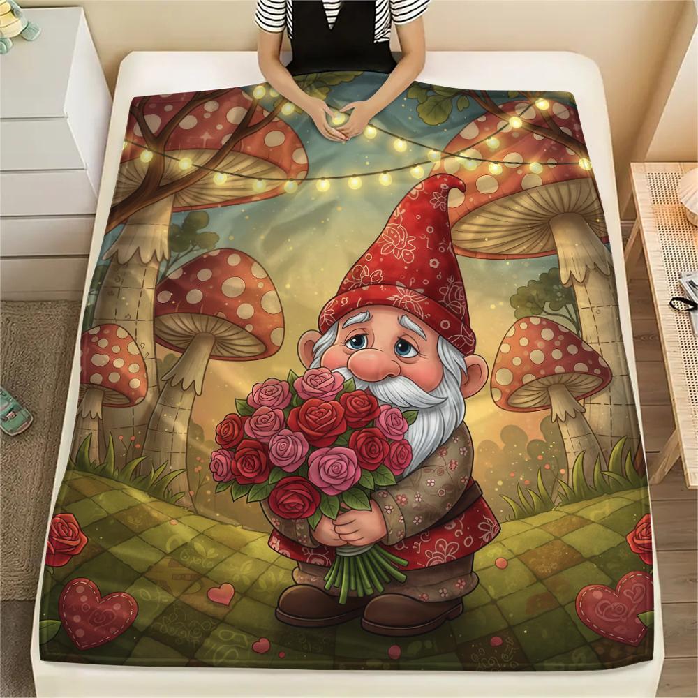 1 Stück Valentinstag Druck Flanelldecke, Hohe Qualität, Bequem für Alle Jahreszeiten, Heimdekoration, Perfekt für Weihnachten, Geburtstagsgeschenk