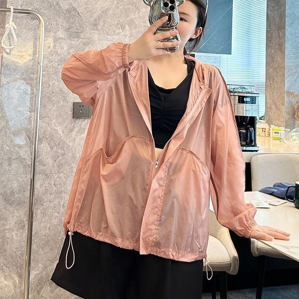 Fat Mm Ice Silk Sun Protection Clothing for Women Summer Outdoor Sports Breathable Anti-UV Sun Protection Clothing