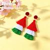 New Multi-Layer Tassel Pendant Women's Earrings In Red, White, and Green - Tower Style Stud Fashion Accessories.