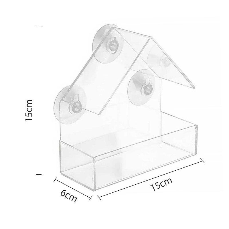 

Bird Feeding Tray with Removable Suction Cup Sliding Design Transparent Acrylic Hanging Feeder for Garden Courtyard Wall Feeder