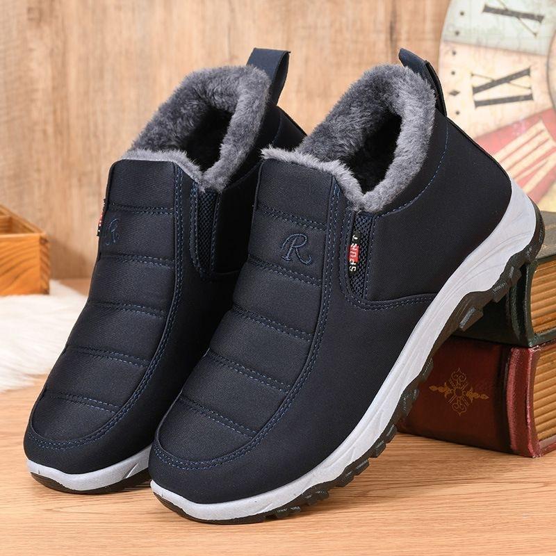 Velvet Cotton Shoes Men's Winter Warm Non-slip Thickened Elderly Father Comfortable Northeast Cotton Boots Women's Old Beijing Cloth Shoes